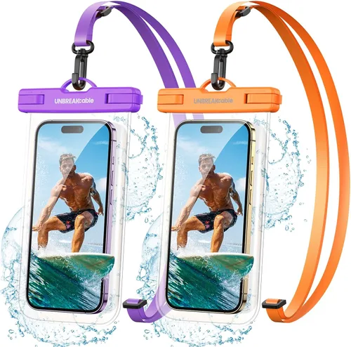 Miniatura 13 de UNBREAKcable Funda impermeable para teléfono, paquete de 2 fundas impermeables IPX8 para iPhone 16 15 14 13 12 11 Pro Max y Samsung S25 S24, bolsa