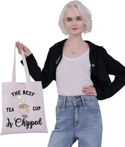 Miniatura 6 de G2TUP Chip and Mrs Potts Shoulder Bag Tea Party Tote The Best Teacup Is Chipped Belle Inspired Canvas Bag