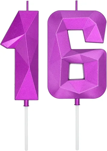 Miniatura 143 de DERVENTA Velas de cumpleaños con números grandes, 3D, color rosa, 3.7 pulgadas, decoración para tartas de fiesta, 1 pieza (número 3 rosa)