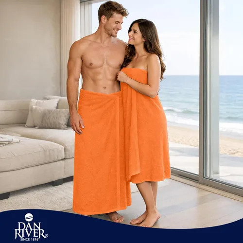 Miniatura 167 de DAN RIVER Paquete de 2 sábanas de baño de 35x70 pulgadas, sábanas de baño jumbo acanaladas para adultos, toallas grandes gruesas y absorbentes
