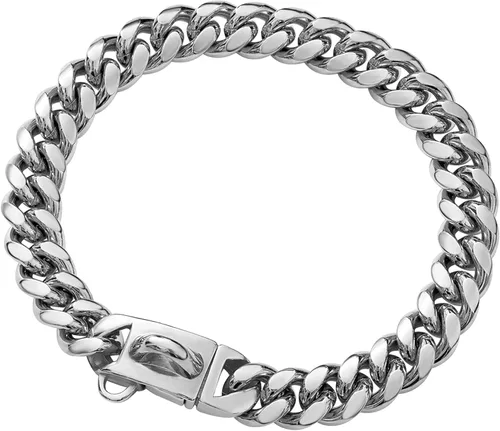 Miniatura 2 de BAOBOTE Collar de cadena dorada para perro, collar de cadena de metal para caminar con diseño de hebilla segura, collar de cadena de eslabones