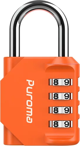 Miniatura 31 de Puroma Paquete de 2 Candado de Combinación para Casillero de 4 Dígitos al Aire Libre Impermeable para Escuela, Gimnasio, Deportes, Cerca, Caja
