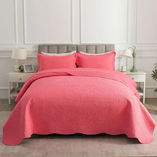 Miniatura 183 de HoneiLife - Juego de colcha de tamaño Queen, juego de ropa de cama de pana bordada de 3 piezas, colcha de lujo, ligera, cálida, para todas las Pana