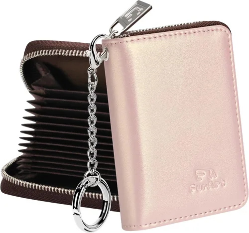Miniatura 46 de FurArt Cartera con Cremallera para Mujeres, Cartera con Bloqueo RFID para Tarjetas de Crédito, Portador de Tarjetas de Presentación, Cartera Llavero