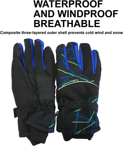 Miniatura 3 de HoHoZBG Ski Gloves Breathable Snowboard Gloves,Warm Winter Snow Gloves, Snowboard Snowmobile Cold Weather Gloves for Men & Women