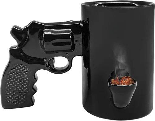 Miniatura 10 de Taza de Cartucho de Escopeta de Calibre 12 – Taza de Café de Cerámica Roja Audaz con Forma de Arma Regalo Único para Cazadores, Entusiastas