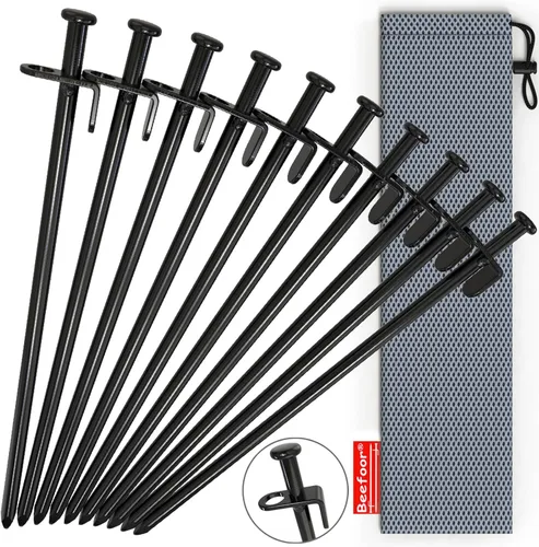 Miniatura 2 de Estacas de tienda de campaña, estacas de campamento resistentes de acero forjado de 12 pulgadas, irrompibles e inflexibles, disponibles en Rocky
