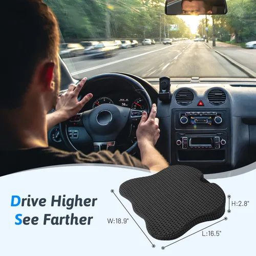 Miniatura 2 de Wedge Car Seat Cushion for Better Visibility & Sciatica Pain Relief - High Density Memory Foam, Non-Slip Ergonomic Car Seat Cushion for Driving