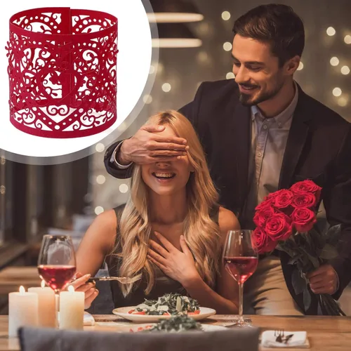 Miniatura 9 de Uonlytech 50 unidades de portavelas de papel rojo, envolturas votivas para velas votivas, pantallas huecas para batería LED, velas de candelita