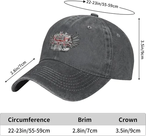 Miniatura 8 de Cowboy Hat Trendy Hats for Man and Women Djustable Four Season Outdoor Baseball Cap of Hell Skull with Angel Deep Heather