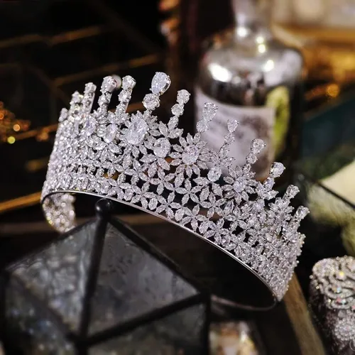 Miniatura 2 de hair jewelry crown tiaras for women Waterdrop Bridal Hair Accessories Wedding Tiaras and Crowns Stage Awards Round Crown Retro Men's Crown