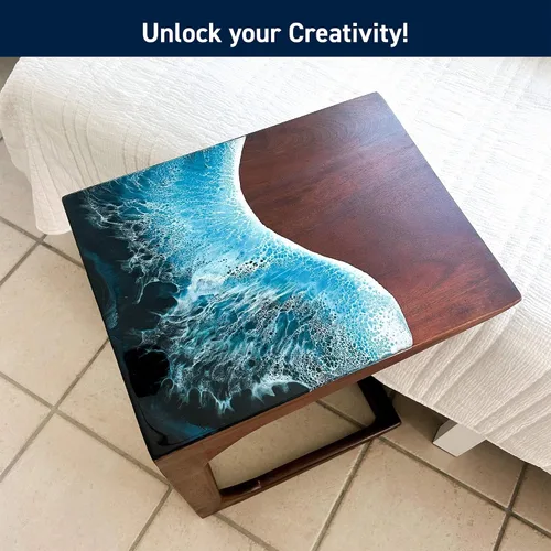 Miniatura 3 de TotalBoat Wave + Marble Art Kit de resina epoxi Revestimiento epoxi de alta viscosidad de 1 galón para olas oceánicas, mármol, cordones y arte