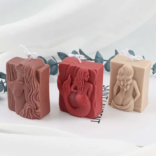 Miniatura 3 de Grainrain Jabón de silicona que hace el molde de la muchacha desnuda vela hecha a mano moldes de jabón artesanal (SXY002)