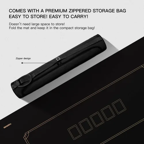Miniatura 5 de YUZPKRSI Texas Hold'em - Tapete de póquer para 6 jugadores, repelente al agua, portátil, con bolsas de transporte gruesas para juegos de póquer, 47