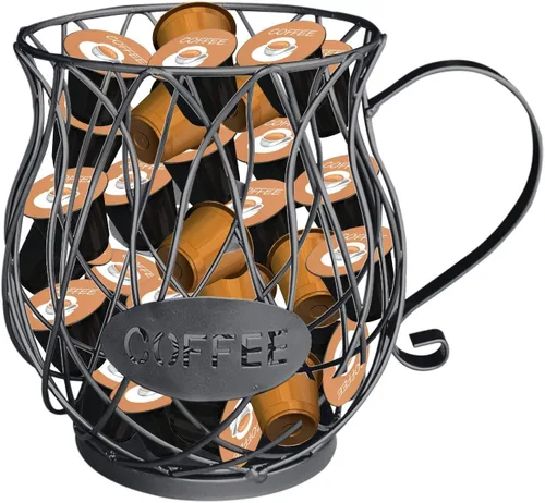 Owill - Soporte para cápsulas de café y organizador, soporte de metal para tazas de café, soporte para cápsulas de café, soporte para tazas de café,