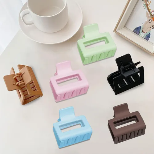 Miniatura 7 de Paquete de 6 pinzas para el cabello para mujeres y niñas, rectángulo mediano de 2 pulgadas, pinzas pequeñas para cabello fino o grueso medio