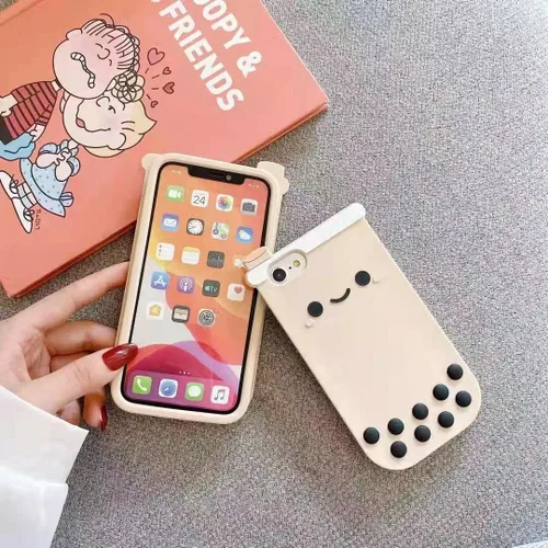 Miniatura 3 de Yatchen Fundas Kawaii para iPhone 13 Pro Max, funda protectora a prueba de golpes para iPhone 13 Pro Max con diseño de dibujos animados Boba té