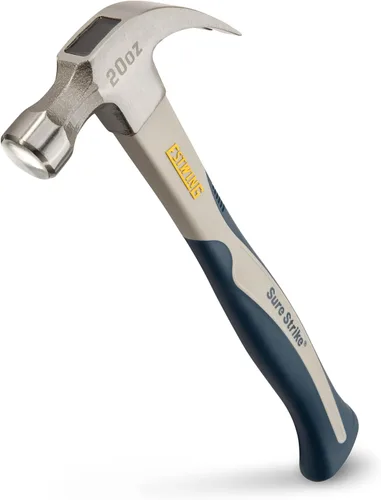 ESTWING Sure Strike Hammer - Martillo de garra curvada de 20 onzas con cara lisa y mango de fibra de carbono - SSCF20C