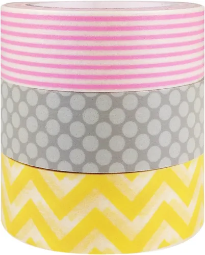 Miniatura 6 de allydrew Juego de 3 rollos de cinta Washi Washi Cintas de enmascarar (cintas Washi negras y blancas)