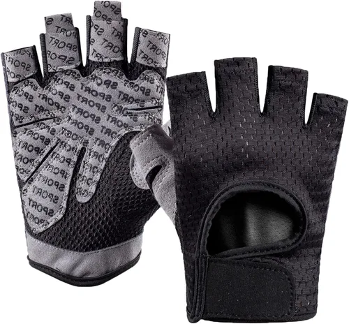 Guantes de entrenamiento para hombres y mujeres, sin dedos, transpirables y protección completa de la palma de la mano, guantes de ejercicio para