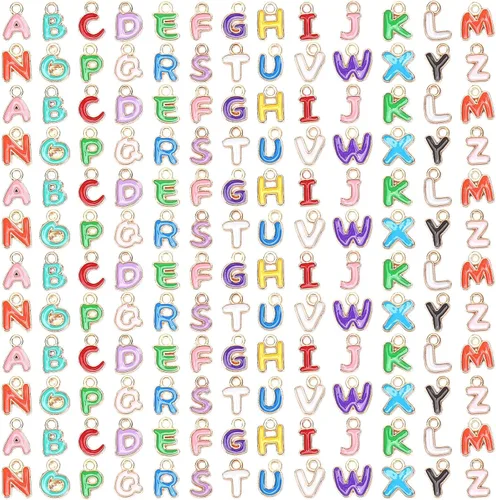 Miniatura 8 de SANNIX 156 piezas/6 juegos alfabeto ABC letras Charms Capital A-Z Charms DIY pulsera collar colgantes con 200 piezas abiertos Jump anillos