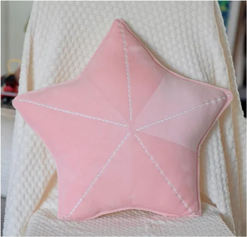 Miniatura 2 de Almohada de suelo de concha de estrella de mar para sofá, almohada de lectura para automóvil (rosa claro, 19.6 pulgadas)