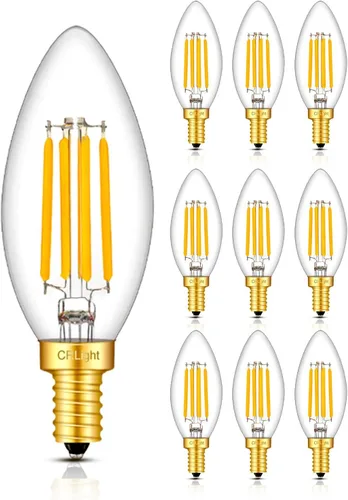 Miniatura 10 de Bombilla LED de candelabro LED regulable de 6 W 3000 K, color blanco suave, equivalente a 600 lúmenes, luz de cristal ópalo E12, lámpara de vela B11