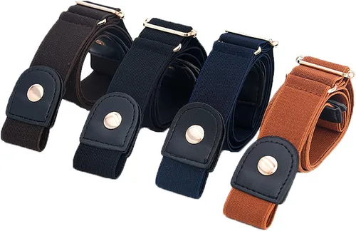 Miniatura 3 de Paquete de 34 cinturón invisible para mujer, sin hebilla, ajustable, elástico, elástico, para jeans, pantalones, vestidos