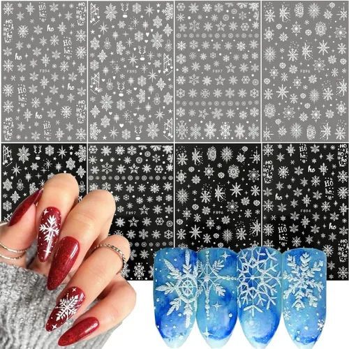 Miniatura 20 de Calcomanías de uñas de gato, 8 hojas de calcomanías autoadhesivas 3D con diseño de gato dorado, plateado, negro, blanco, para niños, niñas, mujeres