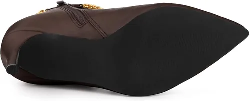 Miniatura 6 de Allegra K Botines de tacón de aguja puntiagudo para mujer, M