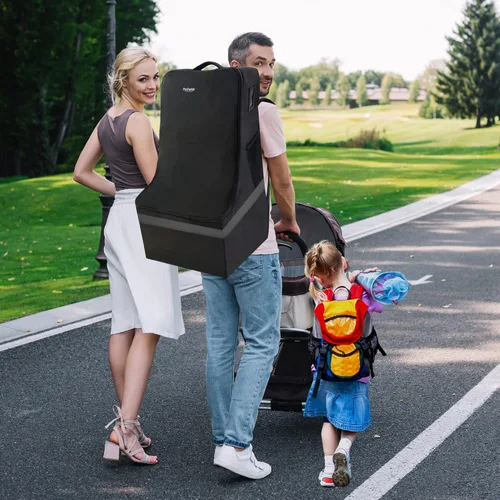 Miniatura 8 de Bolsa de viaje para asiento de automóvil, acolchada, cómoda, duradera, espaciosa, a cuadros, para asiento de automóvil, mochila 3 en 1, convertible