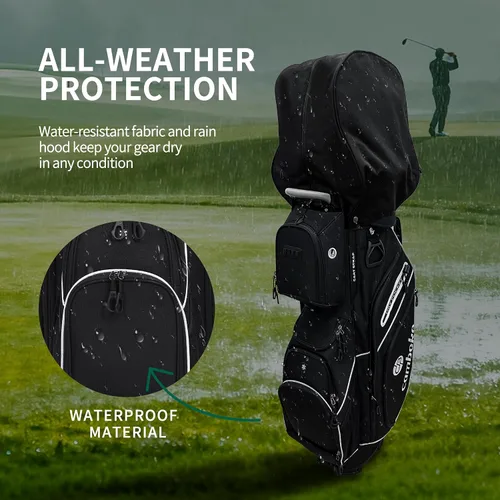 Miniatura 7 de Silent - Bolsa de golf para carrito de golf, bolsa de golf moldeada con separadores de longitud completa de 14 vías, bolsa de bolsillo refrigerante
