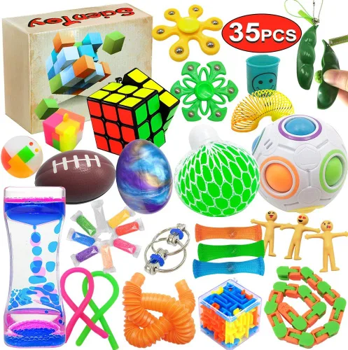Conjunto de Juguetes Fidget, 35 Pzs Juguete Sensorial para TDA, TOC, Niños Autistas, Adultos, Ansiedad Autismo para Alivio del Estrés y Anti