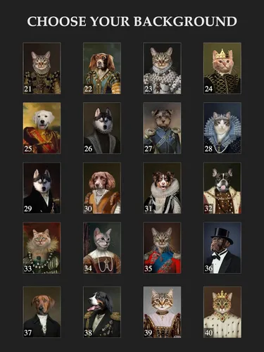 Miniatura 4 de Pintura personalizada para retratos de mascotas de perros y gatos, estilo renacentista sobre lienzo, retrato real de mascotas a partir de la foto