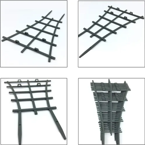 Miniatura 8 de 12 piezas de jardín DIY mini enrejado de escalada de plástico superpuesto para plantas en maceta, enrejados de jardín para plantas trepadoras