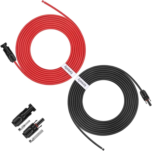Miniatura 10 de iGreely - Cable de extensión de panel solar - Cable de extensión solar de 10 pies (6 mm²) con conector hembra y macho, adaptador de cableado