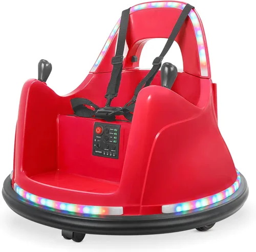 Miniatura 8 de Kidzone Coche chocón inteligente para niños pequeños y niños de 1,5 a 6 años, juguete eléctrico de 12V con 2 velocidades, juguete de choque