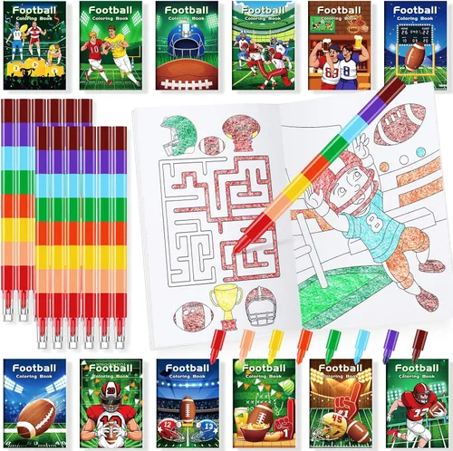 Miniatura 18 de BenLouis 24 mini libros para colorear del espacio exterior para niños con 24 crayones apilables, regalos de fiesta de astronautas, libros