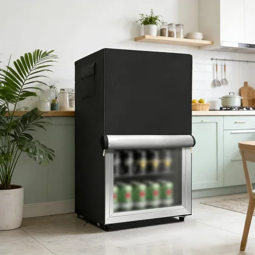 Miniatura 7 de Funda para refrigerador para exteriores, 600D, resistente, 100% impermeable, cubierta vertical para congelador, fundas exteriores para refrigerador.