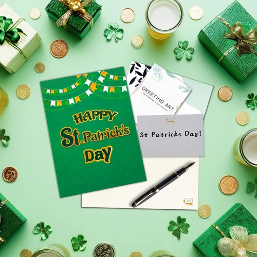 Miniatura 5 de GREETING ART Paquete de 2 tarjetas del día de San Patricio para inspiración, tarjetas de agradecimiento a los empleados, tarjeta de feliz día de San