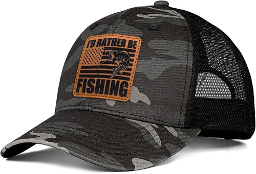 Miniatura 11 de Sombrero de pesca, regalos de pesca para hombres, bandera de pez de lubina, sombreros de trcuker para hombres, accesorios de equipo de pesca, cosas