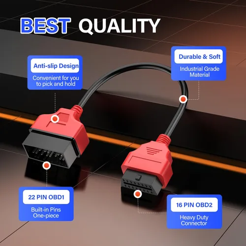 Miniatura 5 de Autel Cable adaptador original OBD2 para vehículos Toyota, 22Pin OBD1 a 16Pin OBDII convertidor de coche, compatible con OBD II herramienta