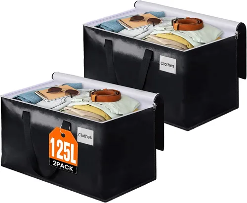 Miniatura 13 de BlissTotes Bolsas de mudanza, cajas de mudanza resistentes con cremalleras superiores y asas resistentes, bolsas de almacenamiento para ahorrar