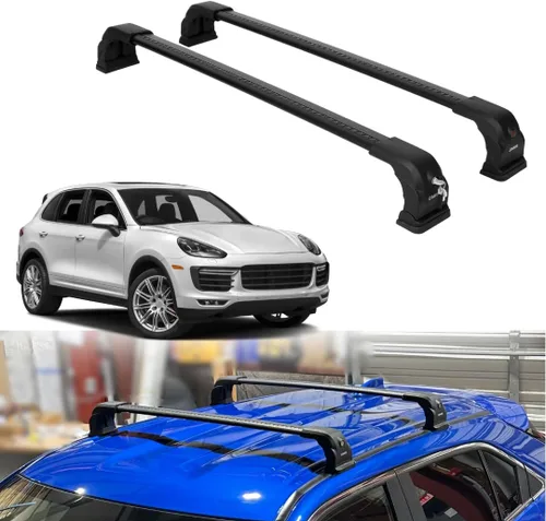 Miniatura 8 de ERKUL Barras transversales para portaequipajes para Porsche Cayenne 2003-2010 Barras transversales de aluminio con bloqueo antirrobo para el techo