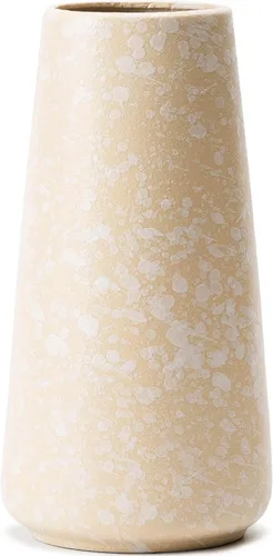 Miniatura 17 de Jarrón de cerámica beige – Florero neutro de 8 pulgadas para decoración del hogar, jarrón bohemio blanco roto, jarrones crema para flores, jarrones