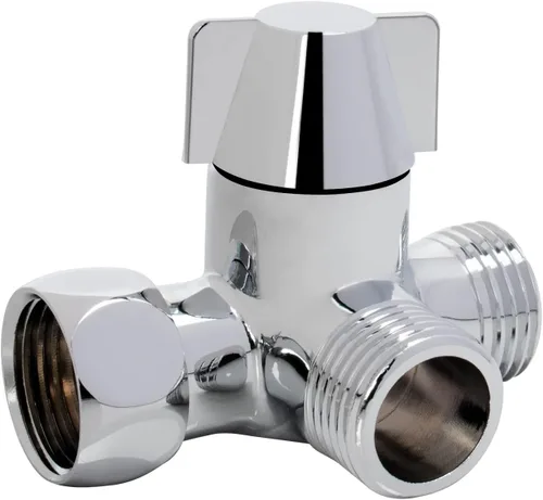 Miniatura 10 de NearMoon - Brazo de regadera de latón macizo G1/2 pulgadas, válvula desviadora de 3 vías para regadera de mano y cabezal de pulverización fijo