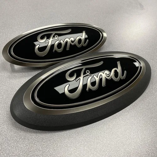 Miniatura 2 de Insignias ovaladas para parrilla y portón trasero Ford F-150 negro ahumado 18-20 sin cámara frontal