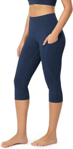 Miniatura 91 de ODODOS - Leggings capri de cintura alta para mujer con bolsillos, control de abdomen, no se transparentan, para entrenamiento atlético, running