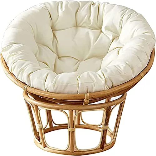 Miniatura 10 de HUHJYUGE Cojín redondo para asiento de columpio de 16 x 16 pulgadas, cojín colgante para silla de huevo, resistente al agua, para exteriores, tela