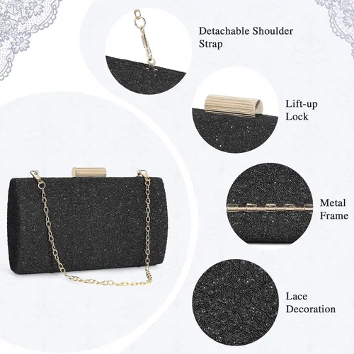 Miniatura 2 de UBORSE Bolso de mano para mujer con diseño de encaje único bolso de noche